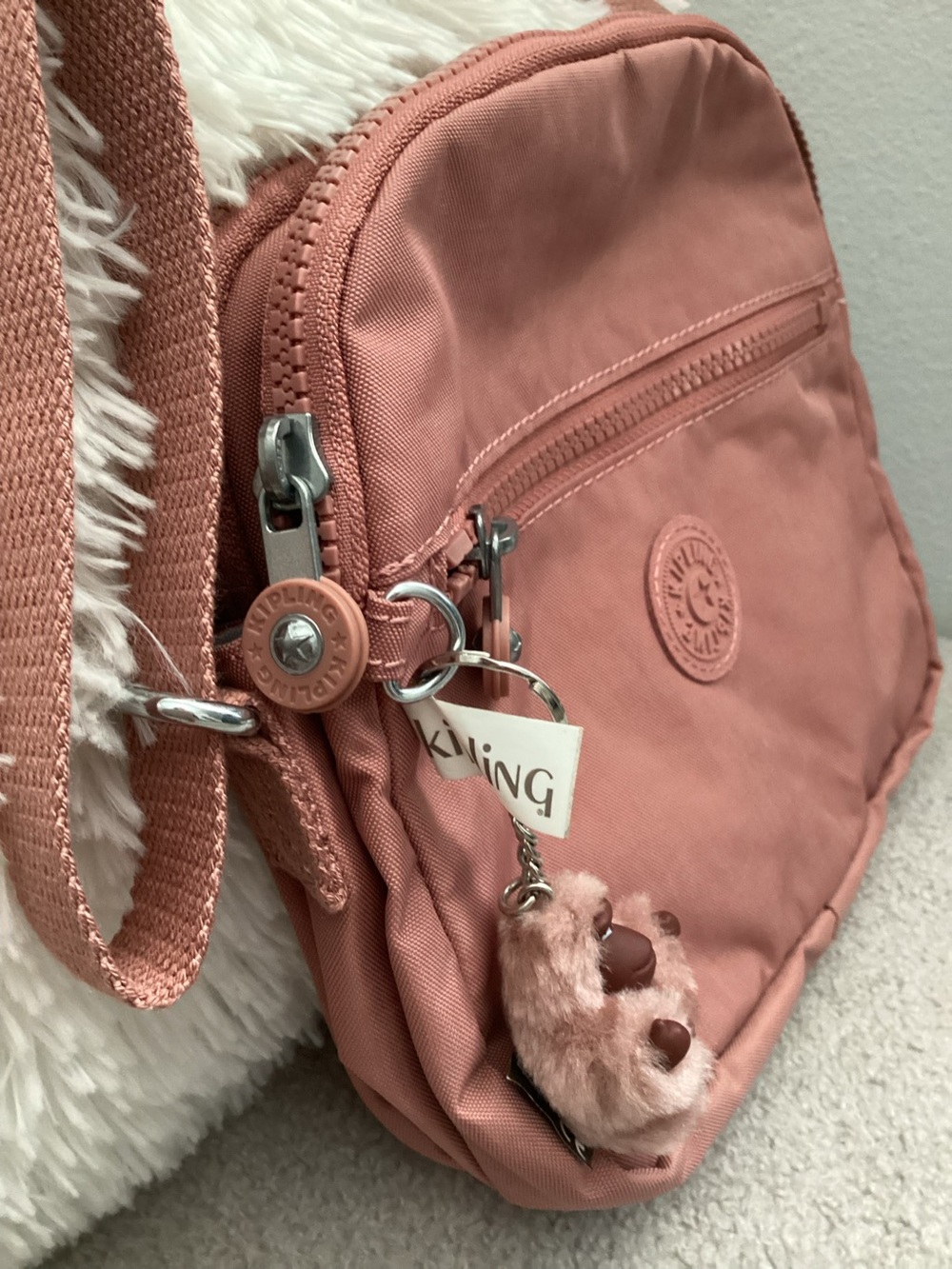 NWT Kipling Keefe Crossbody Bag w/ Monkey charm- Kind Rose BNWT